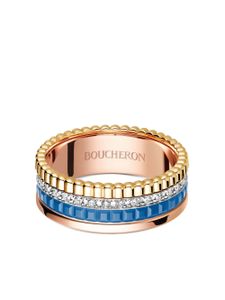 Boucheron petite bague Quatre Blue Edition en or et or rose 18ct à ornements en diamants