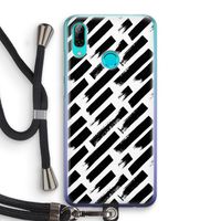 Zwarte vegen: Huawei P Smart (2019) Transparant Hoesje met koord