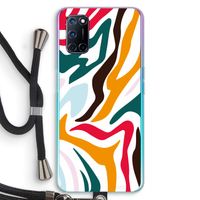 Colored Zebra: Oppo A72 Transparant Hoesje met koord