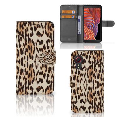 Samsung Galaxy Xcover 5 | Telefoonhoesje | Met pasjeshouder | Leopard