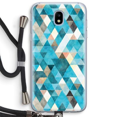 Gekleurde driehoekjes blauw: Samsung Galaxy J5 (2017) Transparant Hoesje met koord