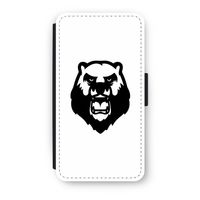 Angry Bear (white): iPhone XS Flip Hoesje