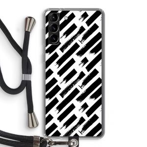 Zwarte vegen: Samsung Galaxy S21 Plus Transparant Hoesje met koord