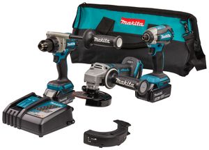 Makita DLX3156TX1 | Combiset | 18 V | boren, (slag)schroeven en slijpen | Set | 5,0 Ah | in Tas - DLX3156TX1