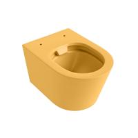 Wandcloset Mondiaz Lavie | 53 cm | Zonder spoelrand | Single fire | Excl.Toiletzitting | Keramiek | Ocher (geel)