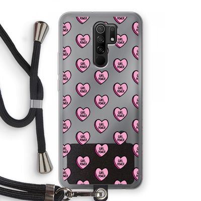GIRL POWER: Xiaomi Redmi 9 Transparant Hoesje met koord