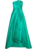 Alberta Ferretti robe bustier à fronces - Vert