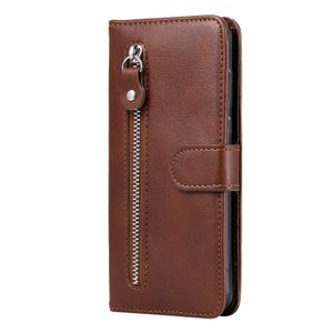 iPhone 14 Plus hoesje - Bookcase - Pasjeshouder - Portemonnee - Rits - Kunstleer - Bruin