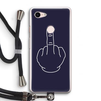 F**k U: Pixel 3 Transparant Hoesje met koord