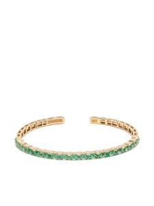 Suzanne Kalan bracelet jonc Horizontal en or 18ct serti d'émeraudes et diamants - Vert