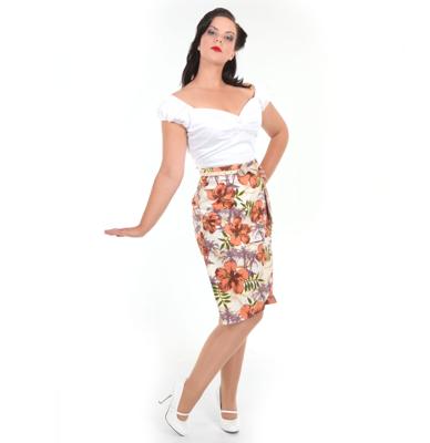 Kaila Pencil Skirt, Tropical Print-XS | 38% korting Kaila Pencil Skirt, Tropical Print-XS | 38% korting