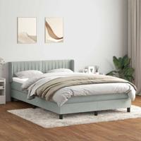 Boxspring met matras fluweel lichtgrijs 160x210 cm
