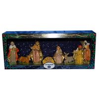 8x Kerststal beeldjes - Jezus/Maria/Jozef - kunststof - van 8 tot 11 cm    -