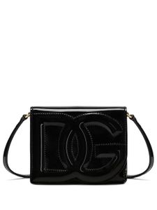 Dolce & Gabbana sac à bandoulière en cuir verni - Noir