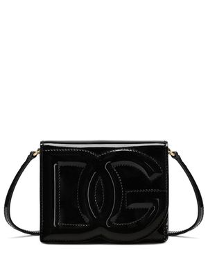 Dolce & Gabbana sac à bandoulière en cuir verni - Noir
