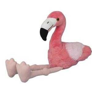 Nature Planet Knuffeldier Flamingo - zachte pluche stof - veel details - roze - 27 cm zittend
