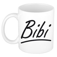Bibi voornaam kado beker / mok sierlijke letters - gepersonaliseerde mok met naam   -