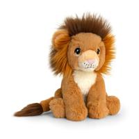 Keel Toys Pluche knuffel dier leeuw - bruin - 18 cm - Knuffelbeesten leeuwen