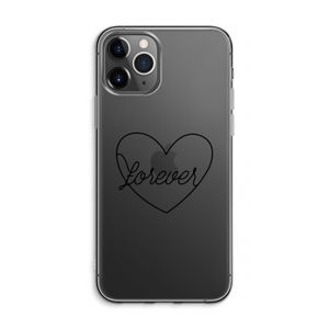 Forever heart black: iPhone 11 Pro Max Transparant Hoesje