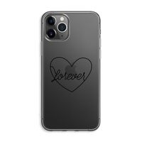 Forever heart black: iPhone 11 Pro Max Transparant Hoesje