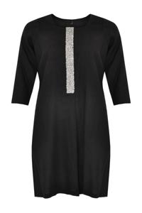 Yoek Jurk met strass | Zwart | Maat L