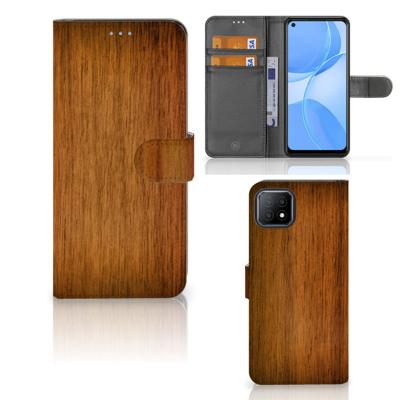 OPPO A73 5G | Book Style Case | Donker Hout
