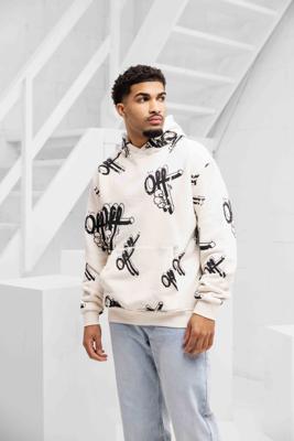 Off The Pitch Off Mark Hoodie Heren Gebroken Wit - Maat S - Kleur: Gebroken Wit | Soccerfanshop Off The Pitch Off Mark Hoodie Heren Gebroken Wit - Maat S - Kleur: Gebroken Wit | Soccerfanshop