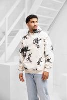 Off The Pitch Off Mark Hoodie Heren Gebroken Wit - Maat S - Kleur: Gebroken Wit | Soccerfanshop