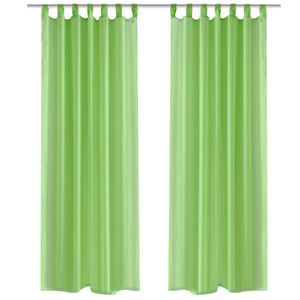 VidaXL Gordijn appelgroen 140x175 cm (2 stuks)