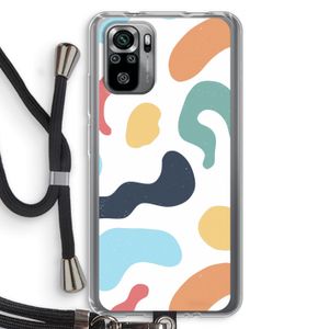 Memphis Shapes Blue: Xiaomi Redmi Note 10S Transparant Hoesje met koord