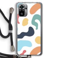 Memphis Shapes Blue: Xiaomi Redmi Note 10S Transparant Hoesje met koord
