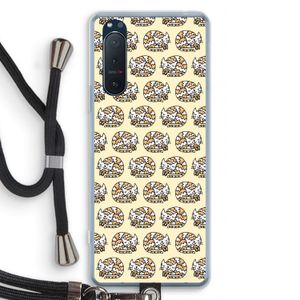 Slapende poes: Sony Xperia 5 II Transparant Hoesje met koord