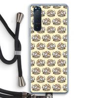 Slapende poes: Sony Xperia 5 II Transparant Hoesje met koord