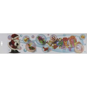 Kerstman raamsticker met glitters   -