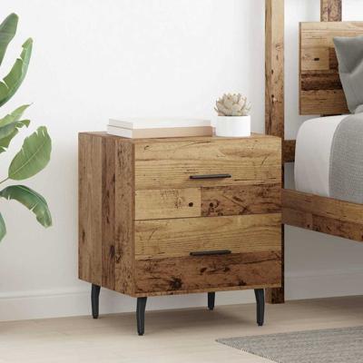 Nachtkastje met lade Oud hout 40 x 35 x 47,5 cm Bewerkt hout