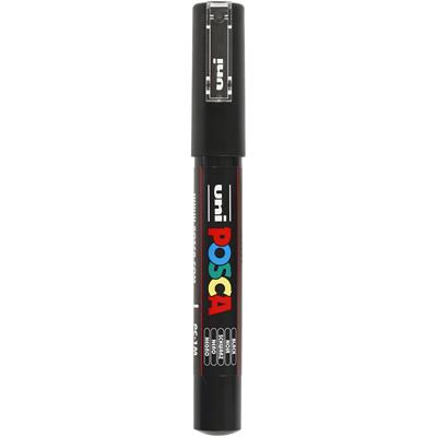 Uni-Posca Posca marker, afm pc-1m, lijndikte 0,7 mm, extra-fijn, zwart, 1 stuk
