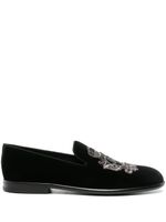 Dolce & Gabbana Coat of Arms-embroidered slippers - Noir - thumbnail