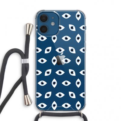 Eyes pattern: iPhone 12 mini Transparant Hoesje met koord