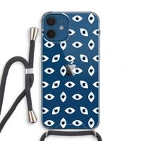 Eyes pattern: iPhone 12 mini Transparant Hoesje met koord