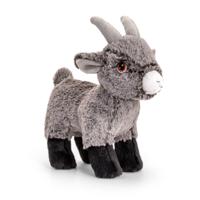 Pluche knuffel dier - geitje - grijs - 20 cm - Knuffelbeesten - Boerderij dieren