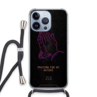 Praying For My Haters: iPhone 13 Pro Transparant Hoesje met koord