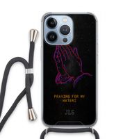 Praying For My Haters: iPhone 13 Pro Transparant Hoesje met koord