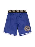 Versace Kids short de bain à taille Greca - Bleu - thumbnail