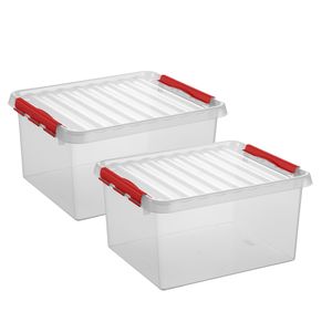 2x stuks opberg box/opbergdoos 36 liter 50 x 40 x 26 cm kunststof