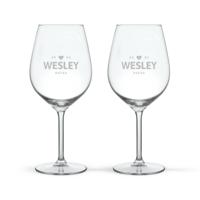 Rood wijnglas graveren - 2 stuks