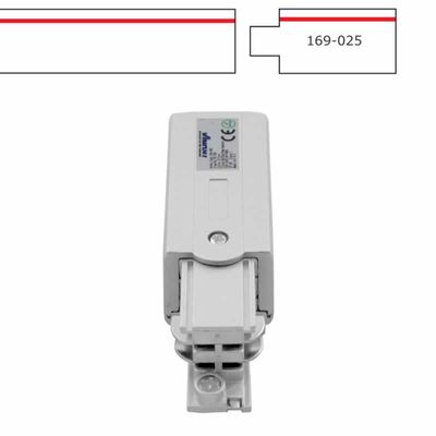 Aansluitadapter voor een spanningsrail links wit 169-025