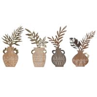 Decoratieve figuren Home ESPRIT Natuurlijk Vaas Boho 28,5 x 2 x 50 cm (4 Stuks)