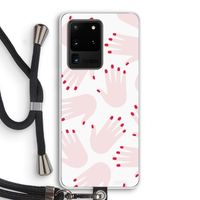 Hands pink: Samsung Galaxy S20 Ultra Transparant Hoesje met koord