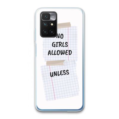 No Girls Allowed Unless: Xiaomi Redmi 10 Transparant Hoesje