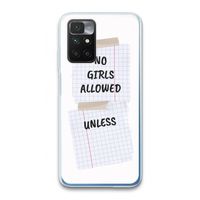 No Girls Allowed Unless: Xiaomi Redmi 10 Transparant Hoesje No Girls Allowed Unless: Xiaomi Redmi 10 Transparant Hoesje